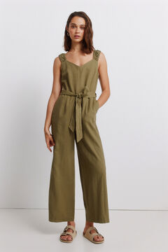 Springfield Linen elasticated strap jumpsuit