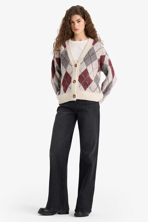 DeFacto C&aacute;rdigan con cuello de pico beige