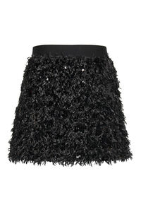 Only Falda corta de plumas y lentejuelas