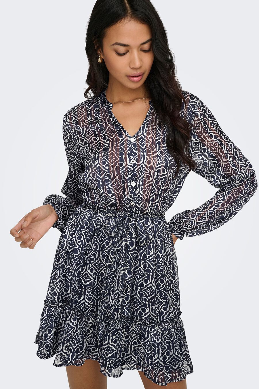 Vestido corto con lurex