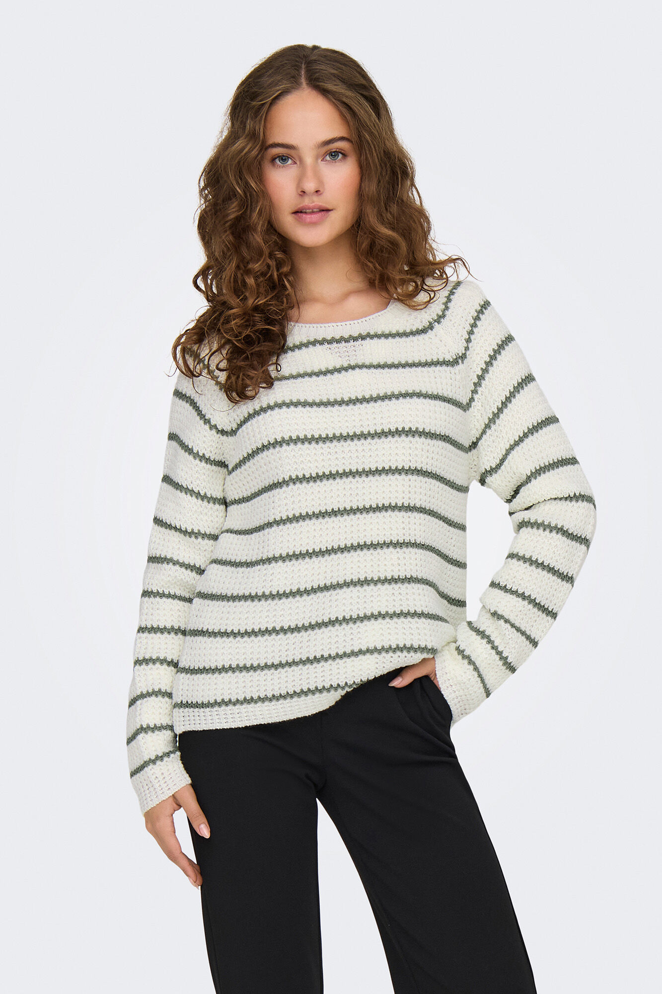 JDY lang&auml;rmelig Raglanpullover mit Rundhalsausschnitt