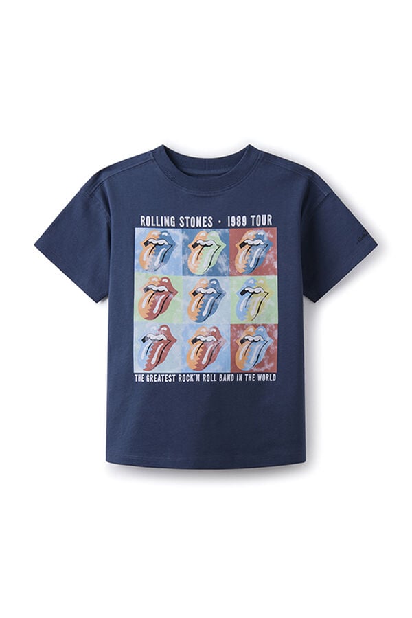 Springfield Camiseta Rolling Stones niño estampado azul