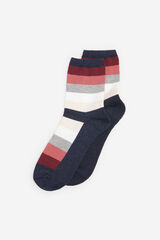 Springfield Multicoloured striped socks blue mix