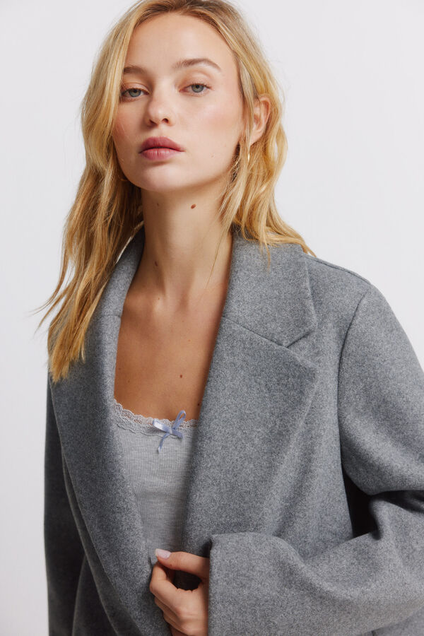 Springfield Long coat diagonal pockets grey