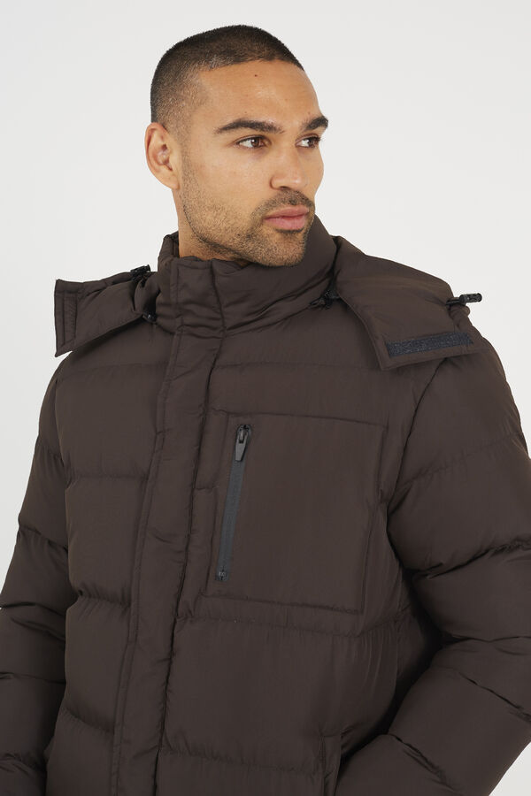 Brave Soul Long puffer jacket nude