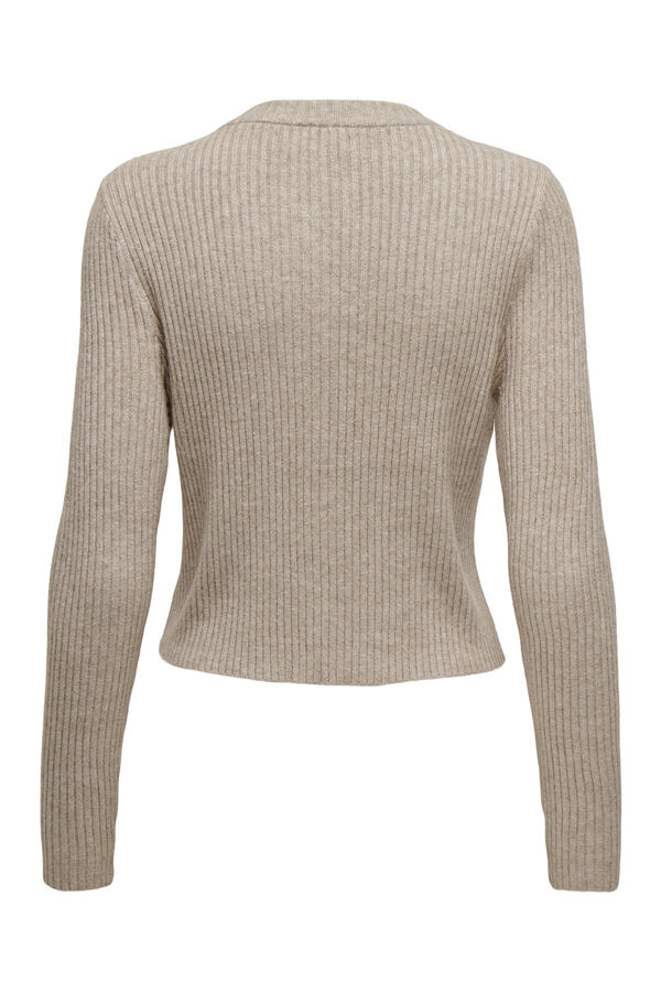 Only Gerippte Strickjacke Nude