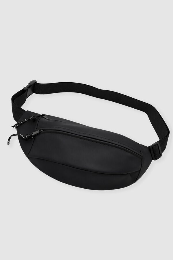 Inside Matte zip bum bag black