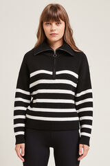Springfield Zip collar knitted jumper black