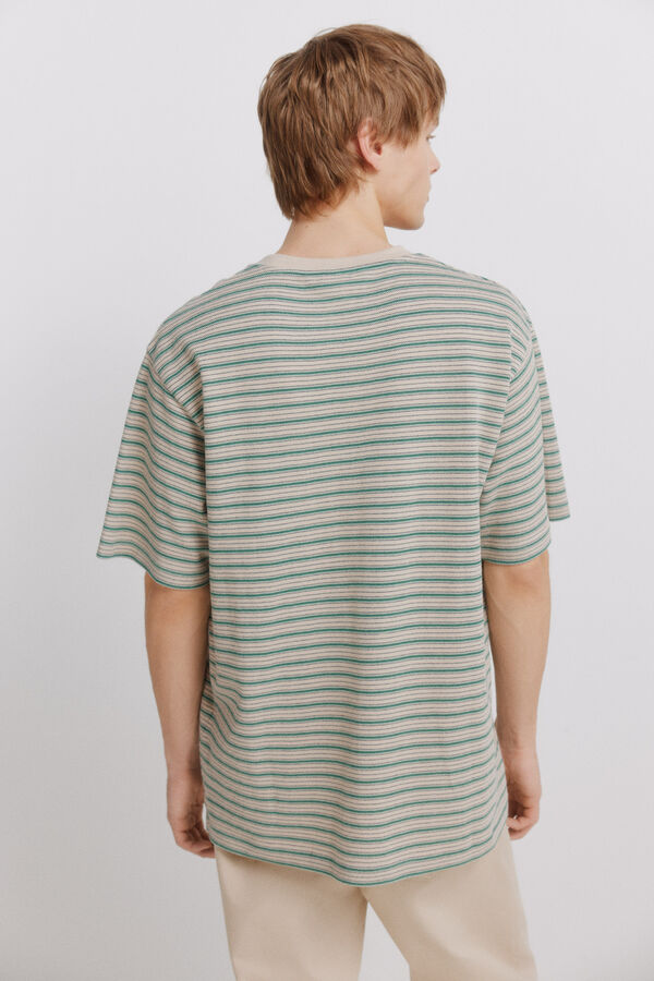Springfield Piqu&eacute; striped T-shirt nude
