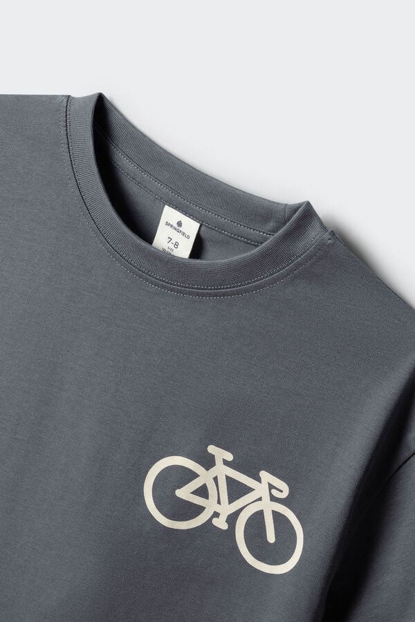 Springfield Kids T-shirt de manga curta boxy para crian&ccedil;a azul