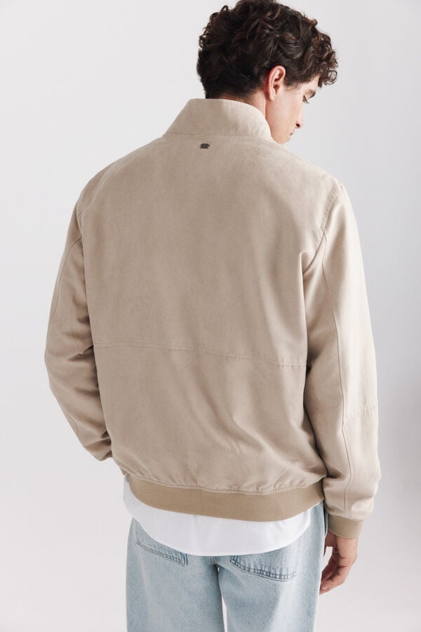 Springfield Faux suede jacket grey