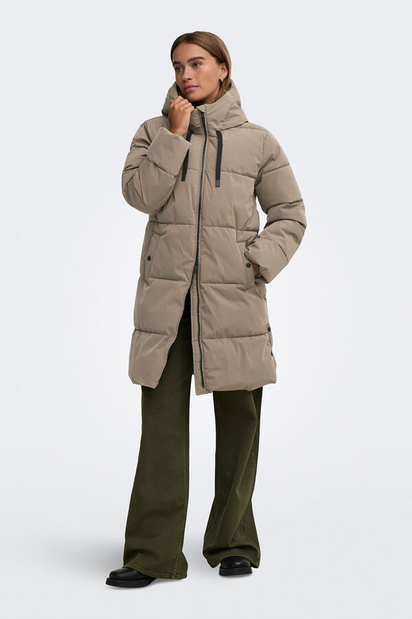 JDY Puffer long coat grey