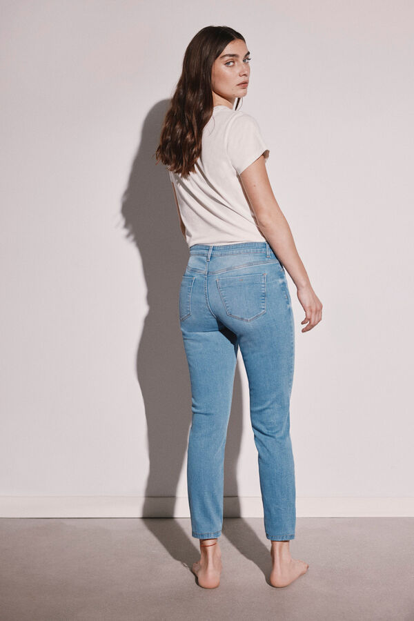 Springfield Jeans Slim Cropped Lavado Sostenible azul medio
