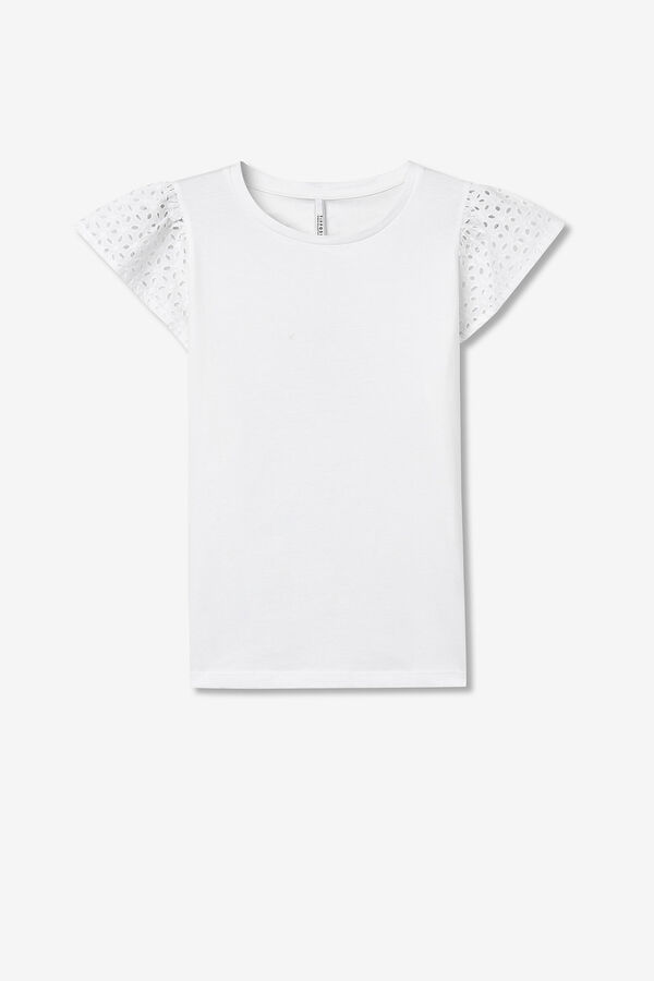 Springfield T-shirt mangas com bordado branco