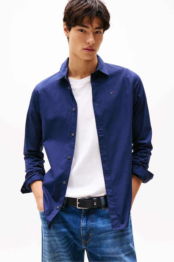 Tommy Jeans Slim stretch shirt blue