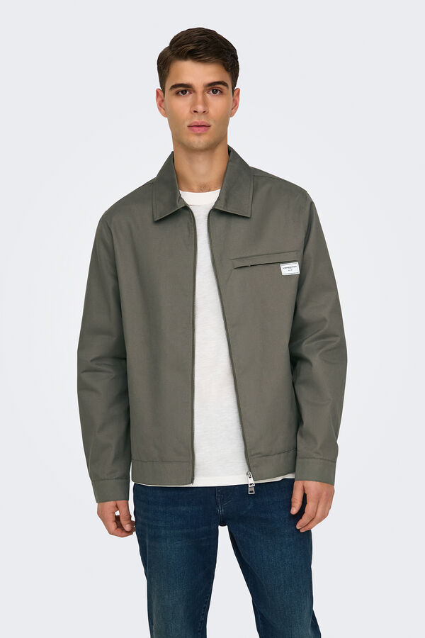 Only & Sons Chaqueta sarga marr&oacute;n
