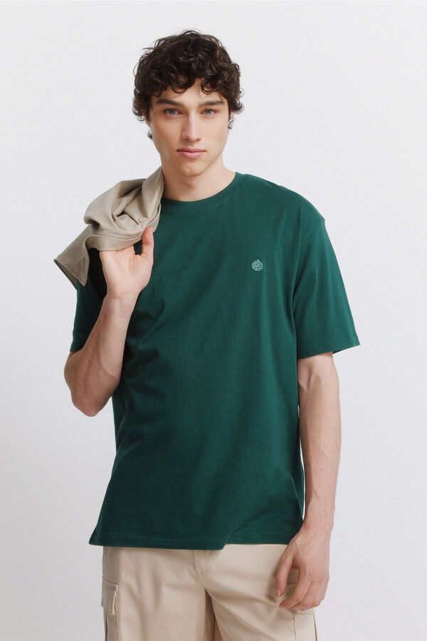 Springfield T-shirt basique logo Springfield vert