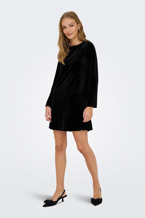 JDY Short dress velvet dress black