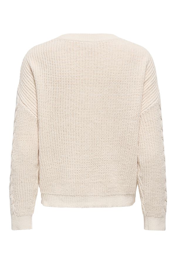 Only Jersey punto trenzado y calado gris