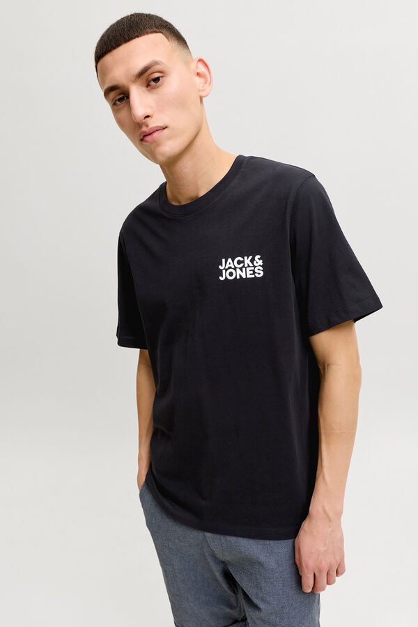 Jack & Jones Camiseta slim manga corta negro