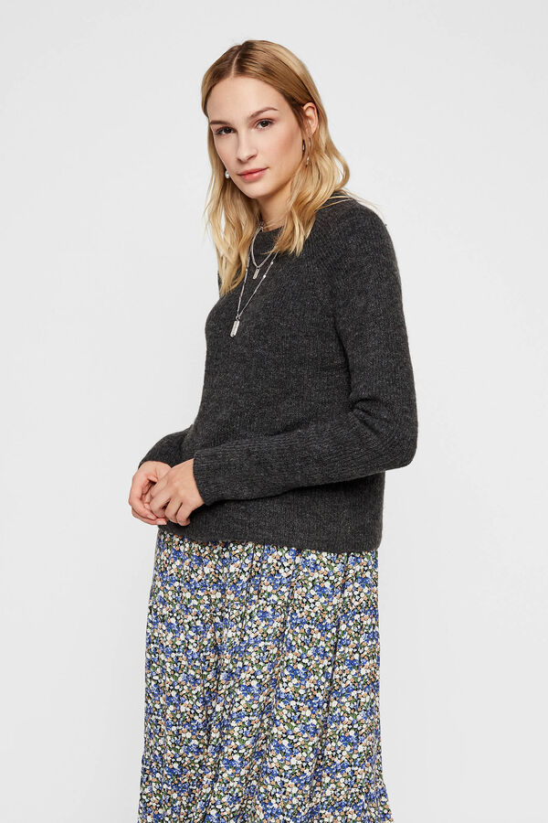 Pieces Essential knit jumper grey