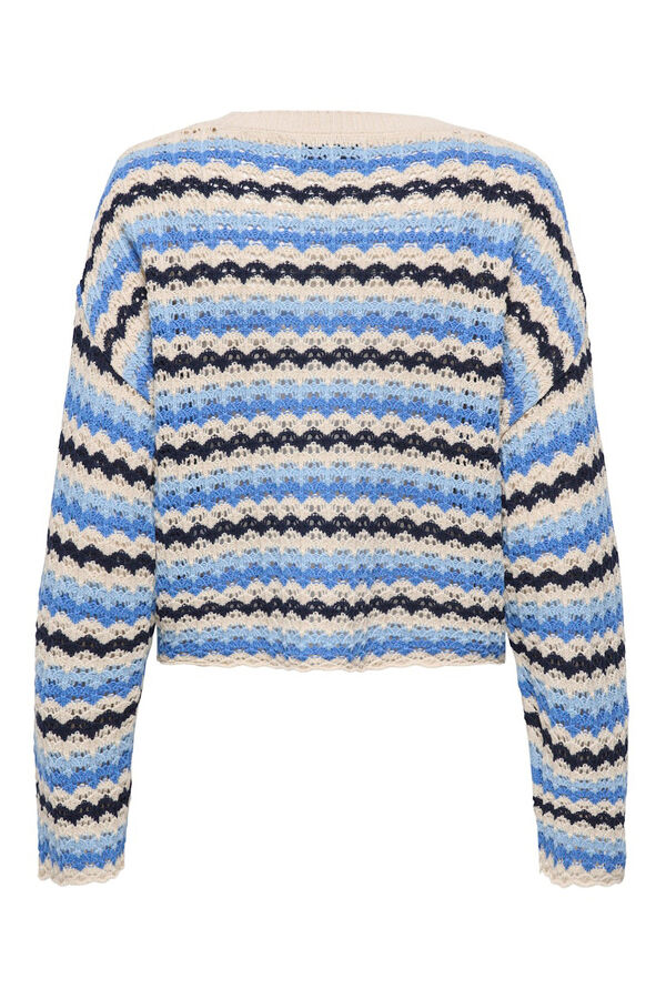 Only Jersey calado manga larga azul