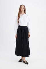 DeFacto Pleated maxi skirt black