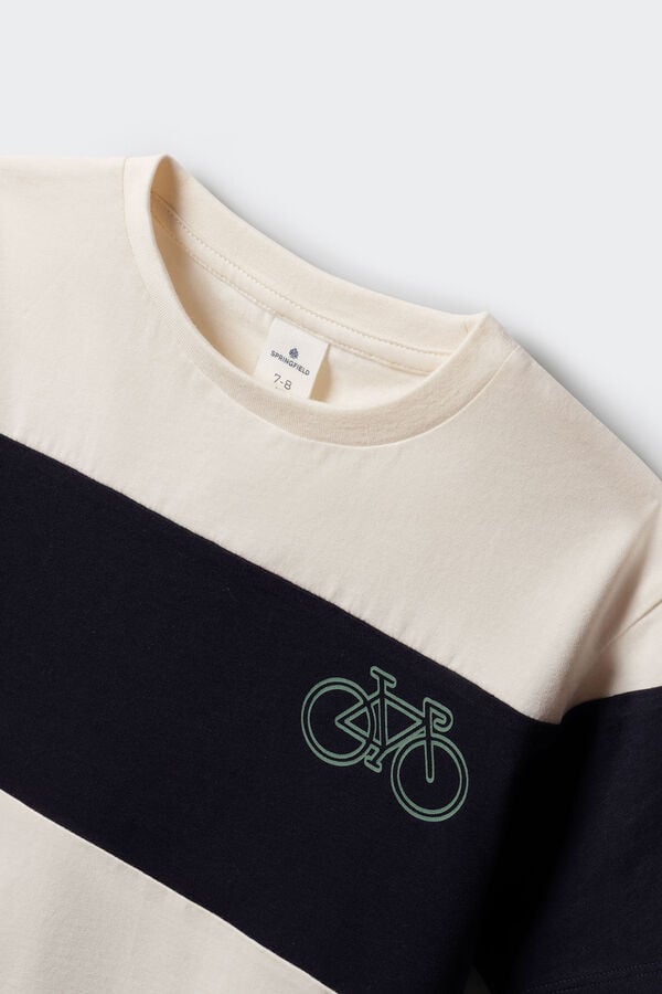 Springfield Kids T-shirt de manga curta marinheira para menino branco