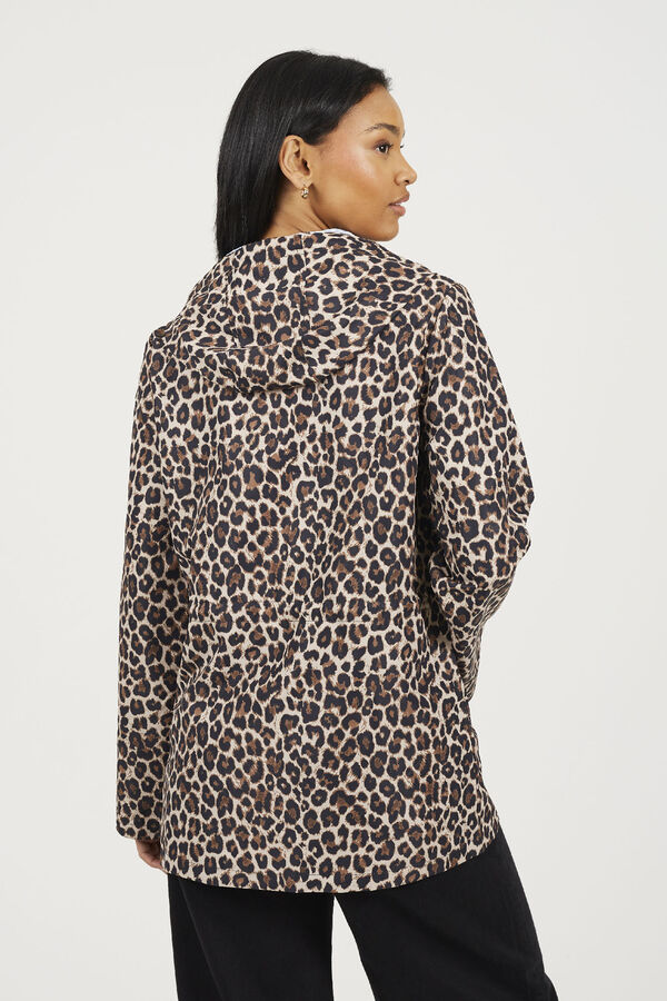 Brave Soul Animal print raincoat  nude