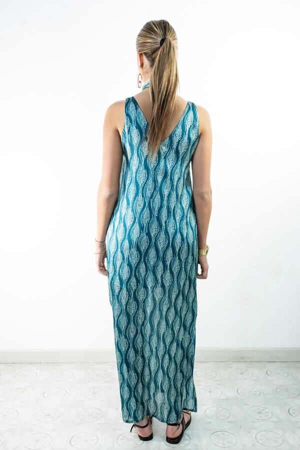 Cul Sac Vestido largo escote pico estampado