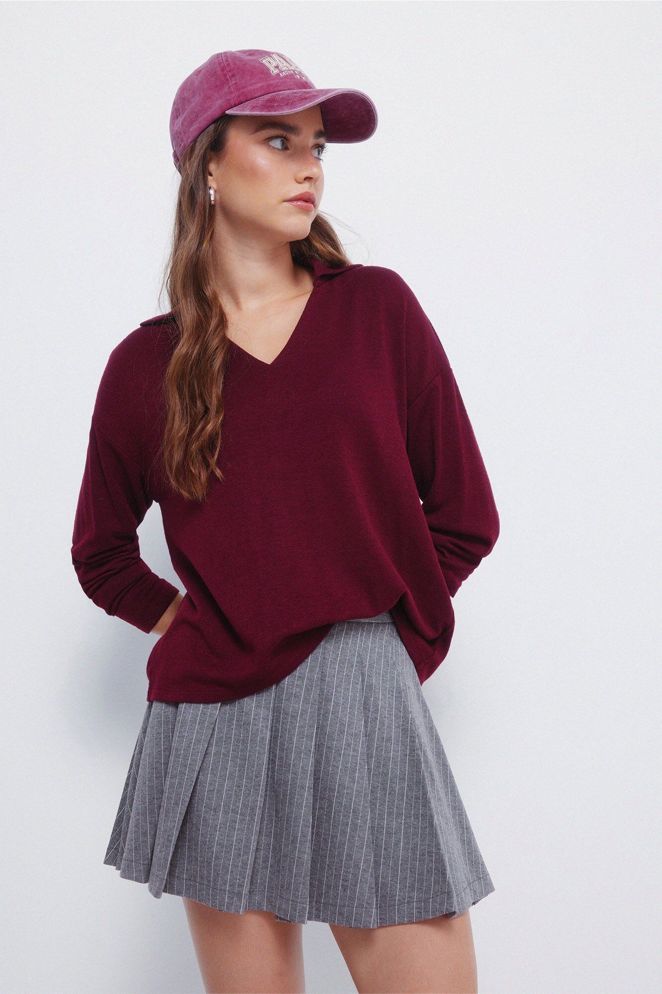 Springfield Polo decote em V com malha cortada