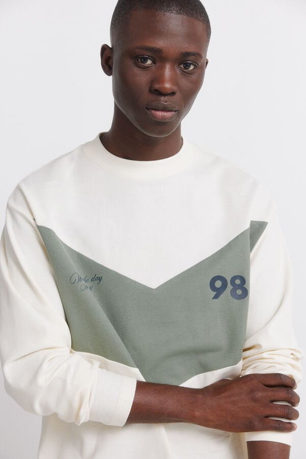 Springfield Piqu&eacute; long sleeve T-shirt white