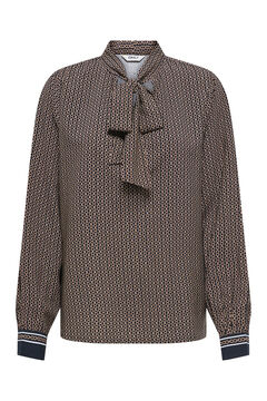 Only Blusa con lazada en el cuello negro