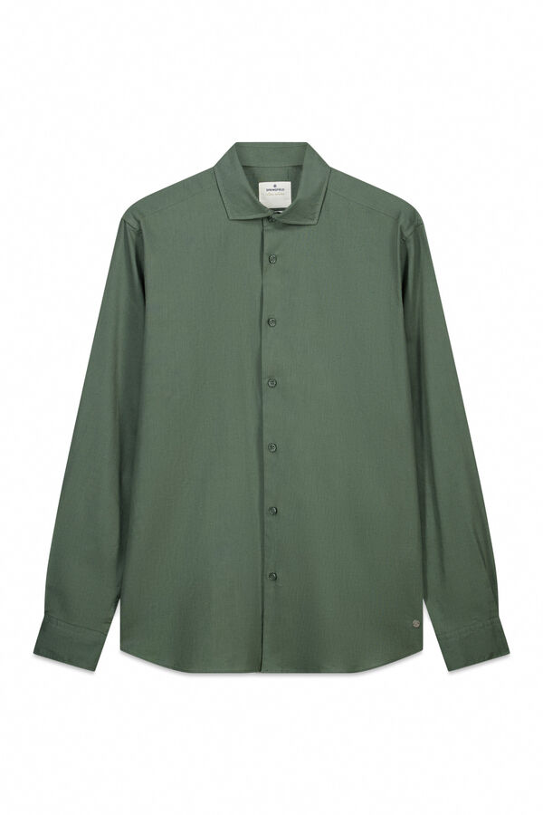 Springfield Linen dress shirt green