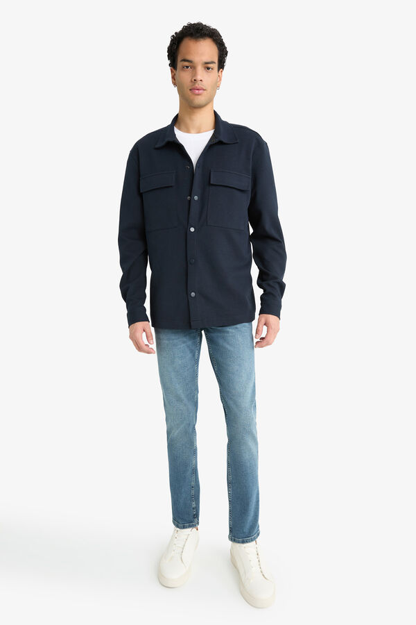 DeFacto Long sleeve shirt blue