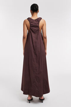 Topshop Vestido largo de tirantes fruncidos