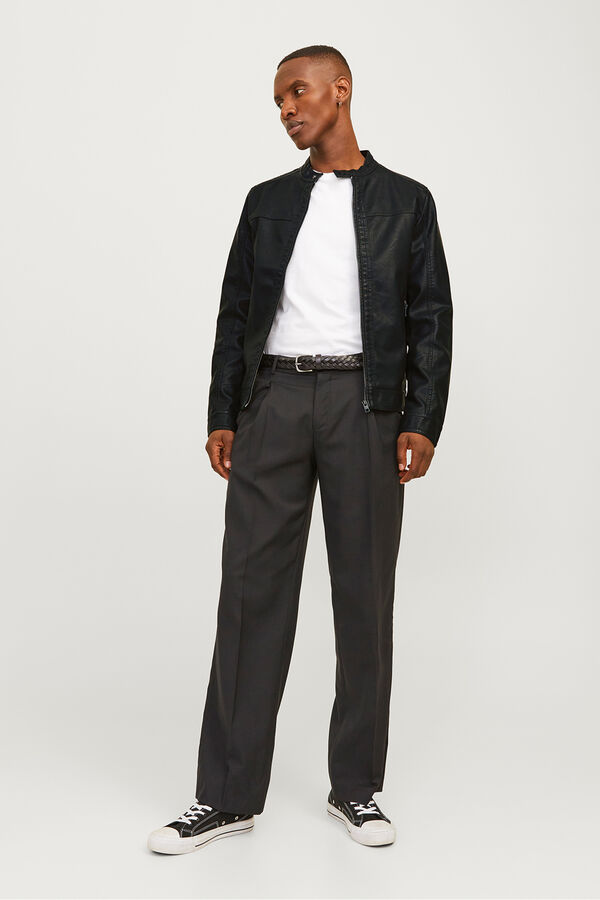 Jack & Jones Synthetic biker jacket black