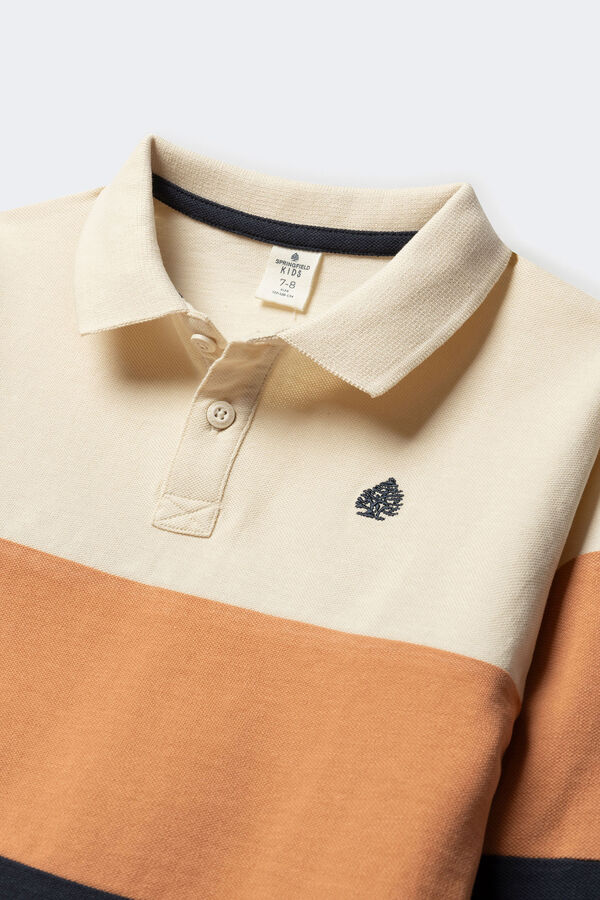 Springfield Kids Polo manga larga color block niño azul