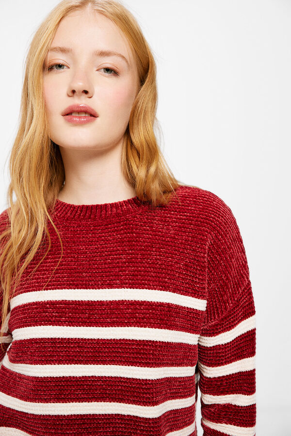 Springfield Striped chenille jumper deep red