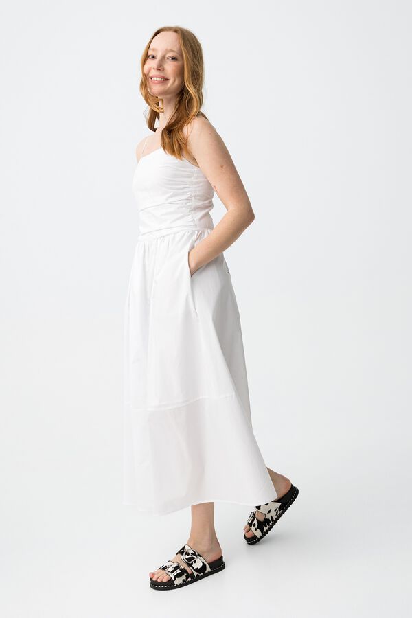 Tiffosi Slim midi dress white