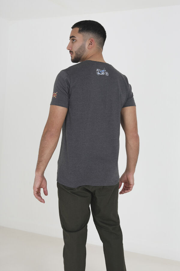 Brave Soul Camiseta de motociclista de manga curta cinzento