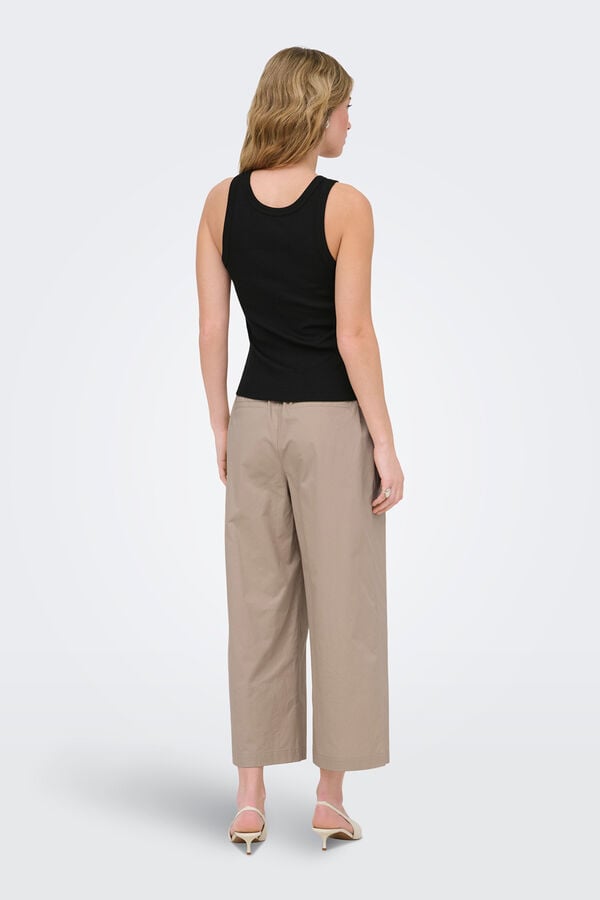Only Sleeveless ribbed top black