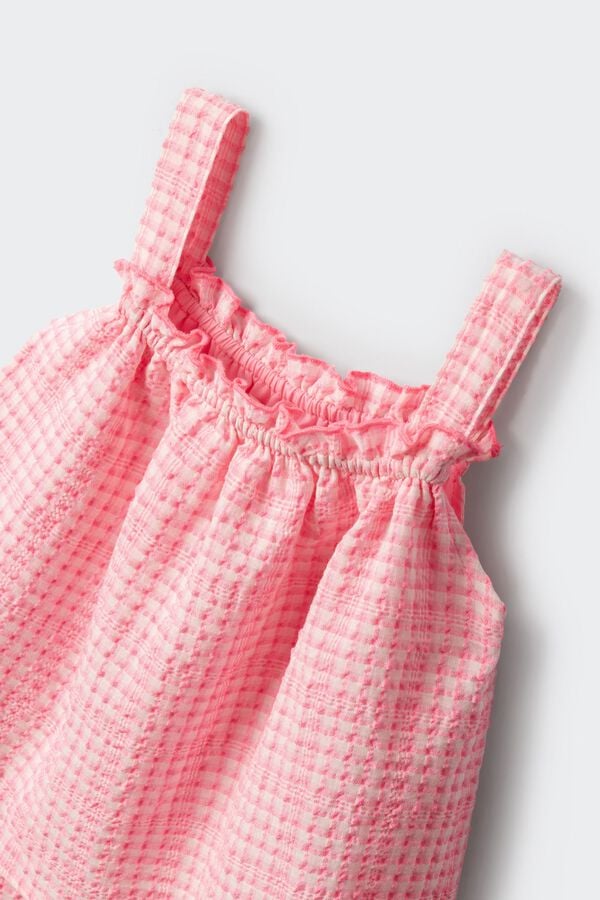 Springfield Kids Dečija haljina sa duplim Vichy printom Roze