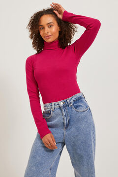 Springfield Fine knit jumper with polo neck brick