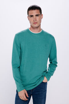 Springfield Double piqué long sleeve t-shirt green