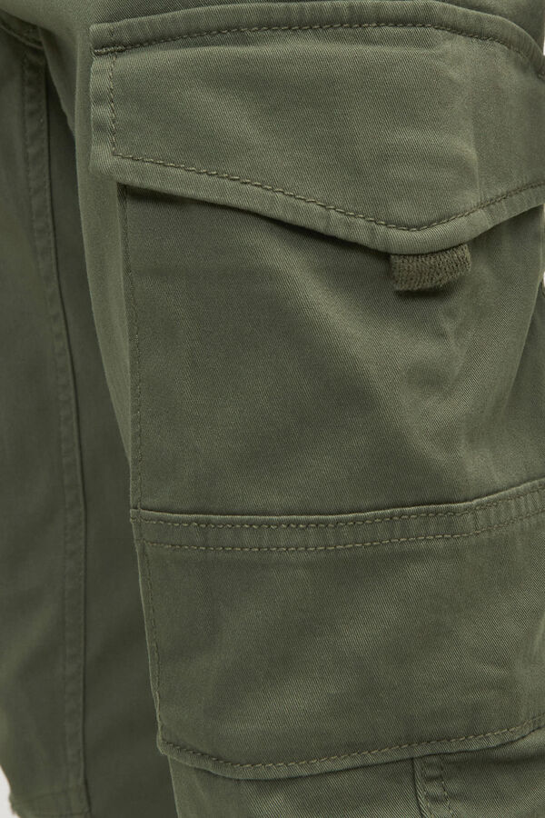 Jack & Jones Junior Pantal&oacute;n cargo slim verde
