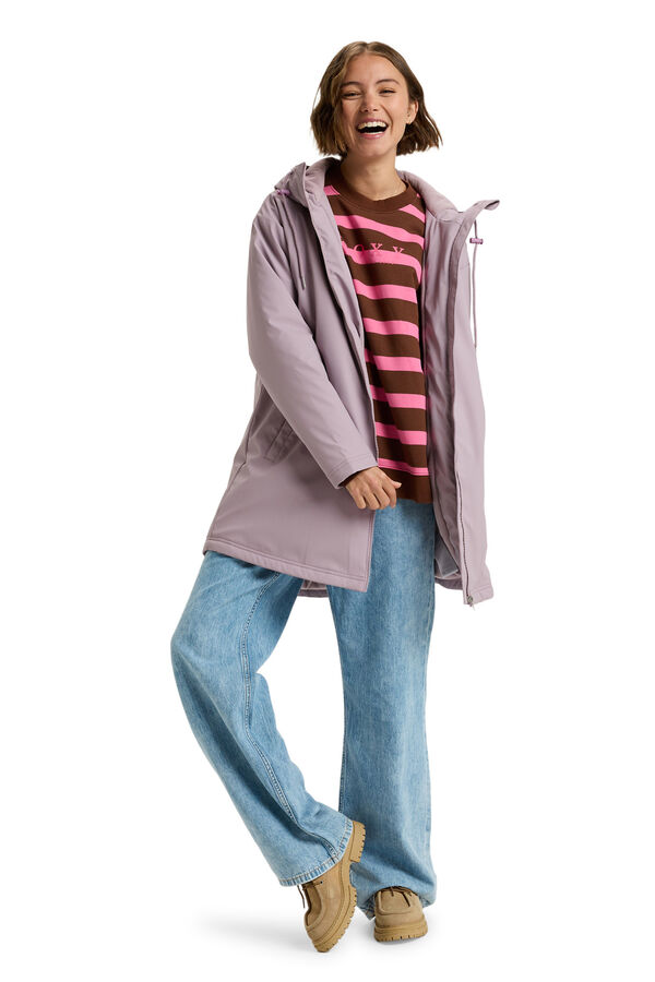 Roxy Rain Road Polar Zip - Women's Rain Trench Coat pink