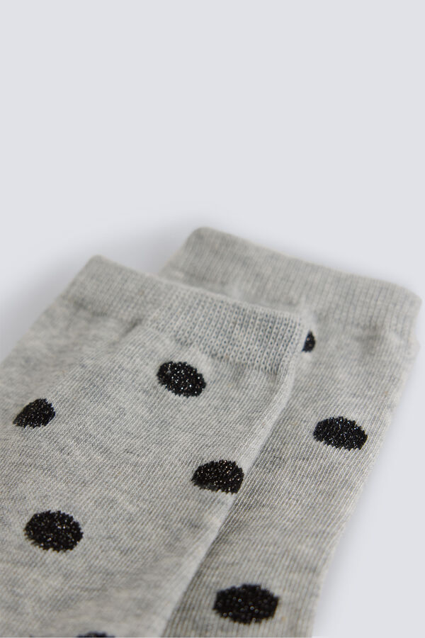 Springfield Meias compridas de bolinhas cinzento