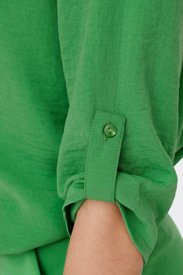 Springfield Blusa com decote em bico e manga 3/4 verde