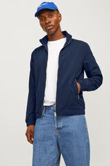 Jack & Jones bomber jacket with high neck blue